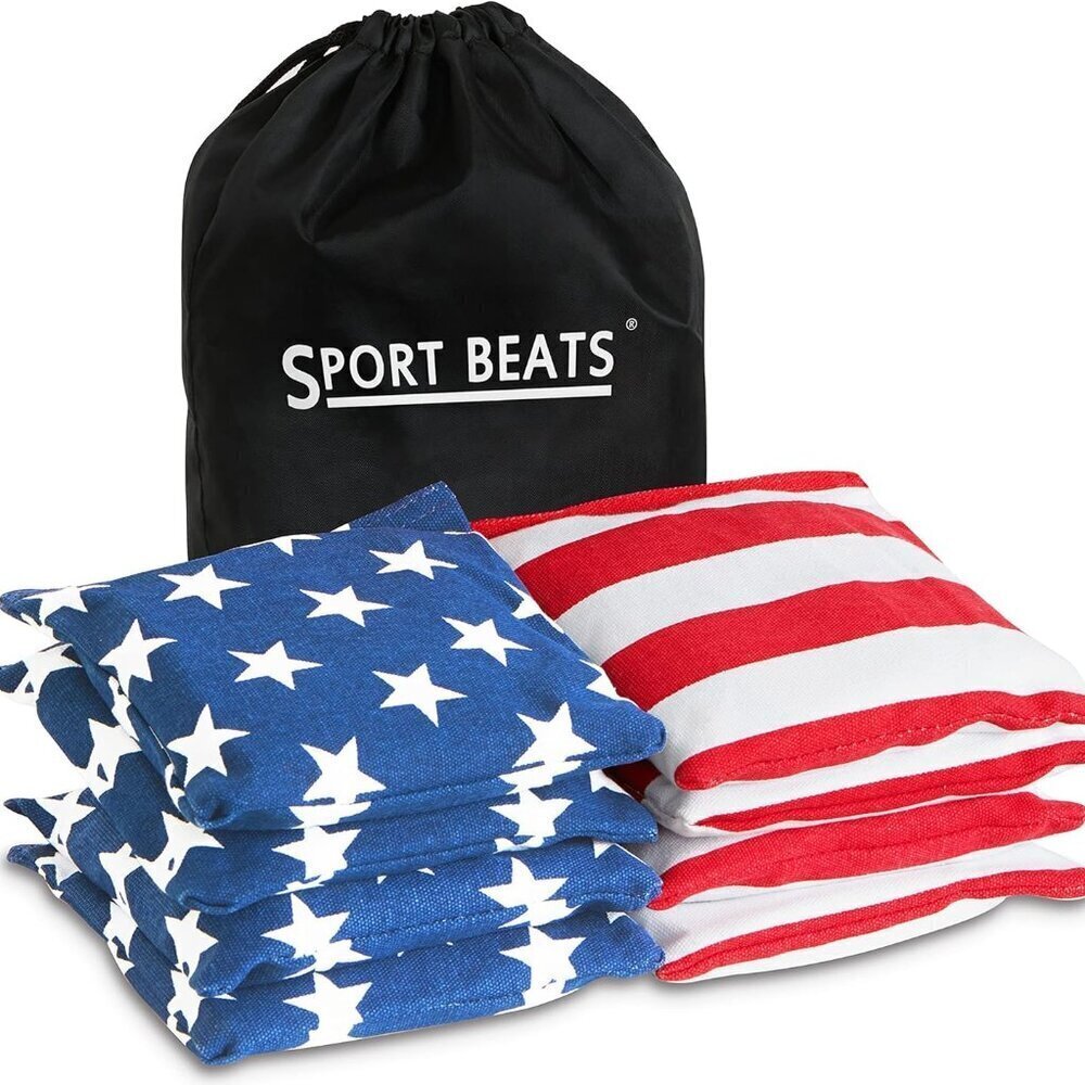 Cornhole Bags Set of 8 Regulation Weight & Size Includes Carry Case